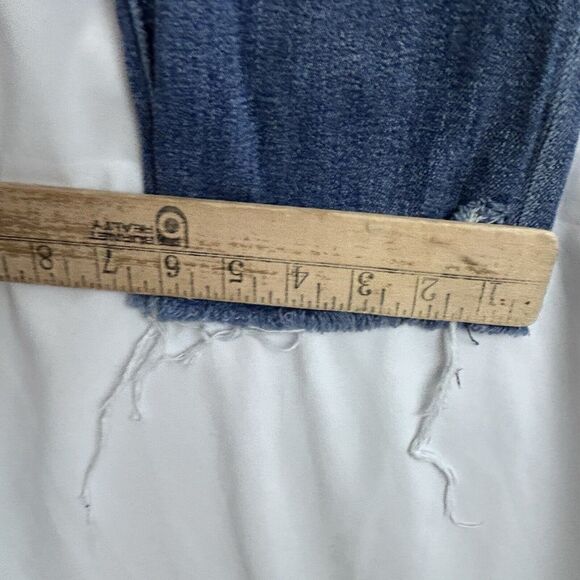 KUT FROM THE KLOTH REESE Jeans Womens Straight Leg 4 Blue Frayed Hem Button Fly - Picture 4 of 8
